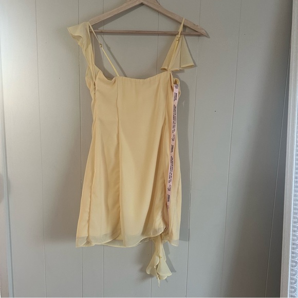 JOSIANE
Asymmetric Draped Mini Dress in Yellow - Picture 5 of 14